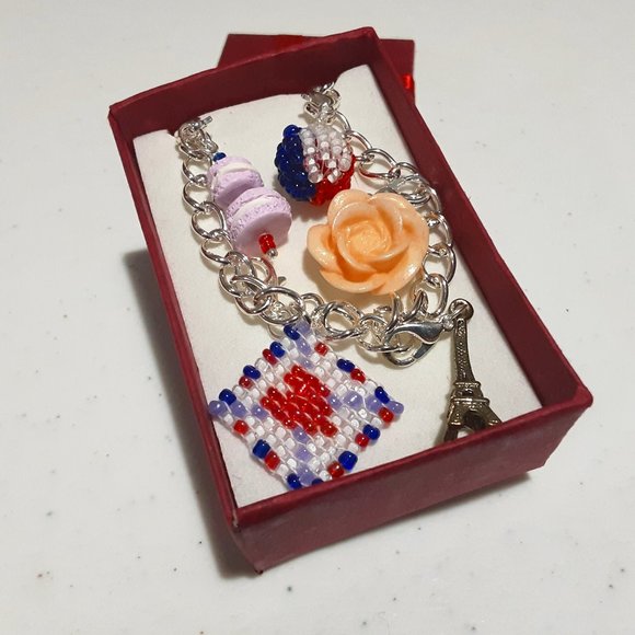 Professional Hippy Yoga Jewelry - OOo La La!  🇨🇵 Frenchy Good Luck Charm Bracelet 💕 Hand crafted,  Bon voyage!